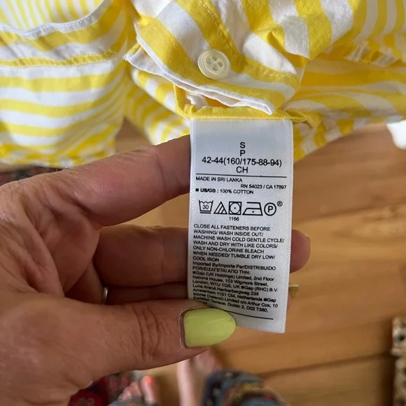 Yellow Striped button up - Picture 4 of 5